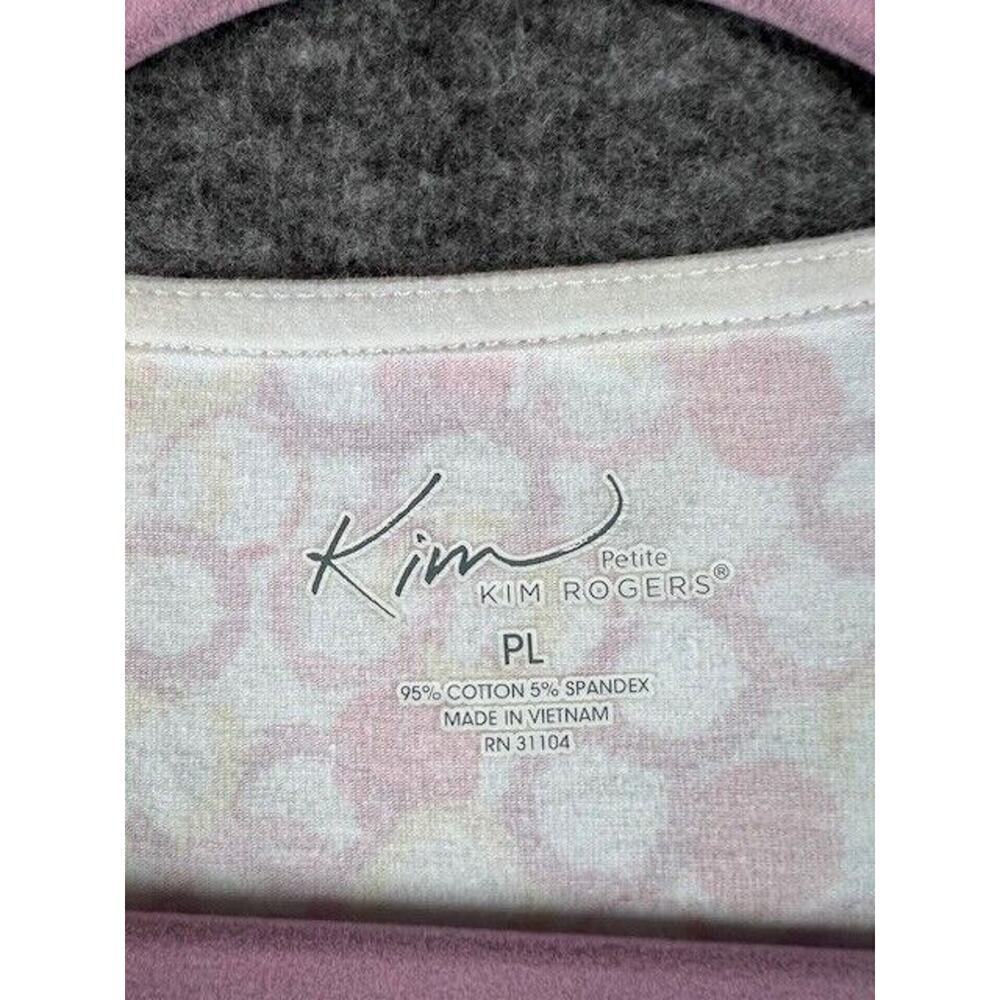 Women's Kim Rogers White Red Orange Pink Tan Circle Round Neck Short Sleeve PL - Picture 3 of 5